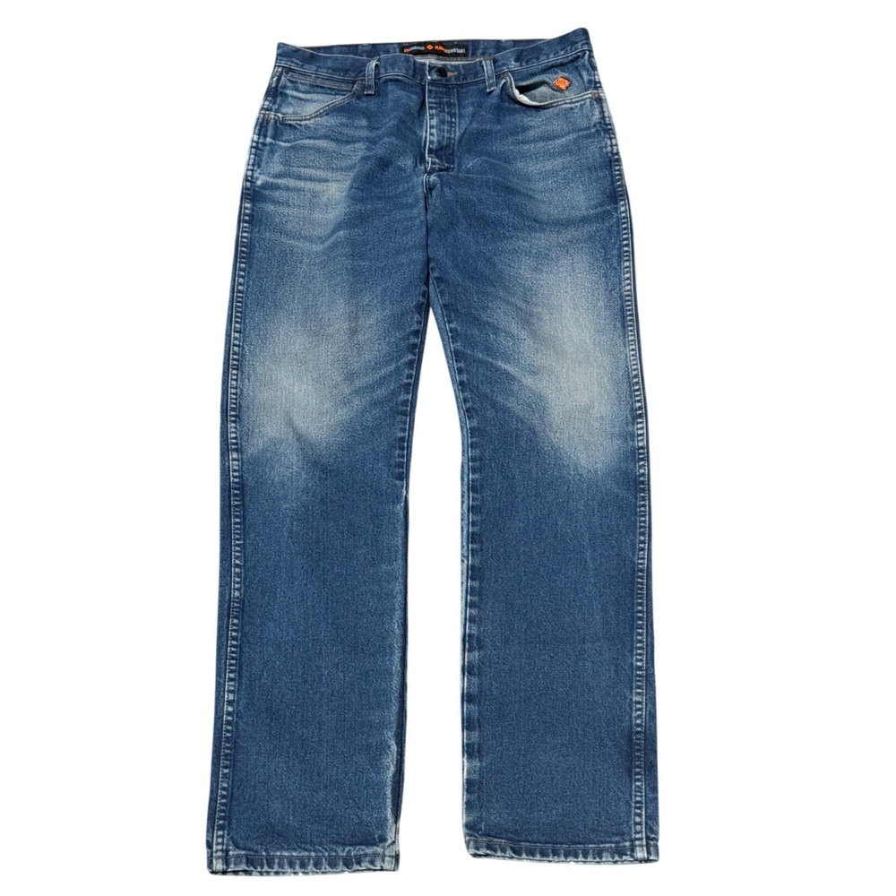 Wrangler FR‎ Flame Resistant Jeans Mens Blue Denim Work Pants Size 35x36